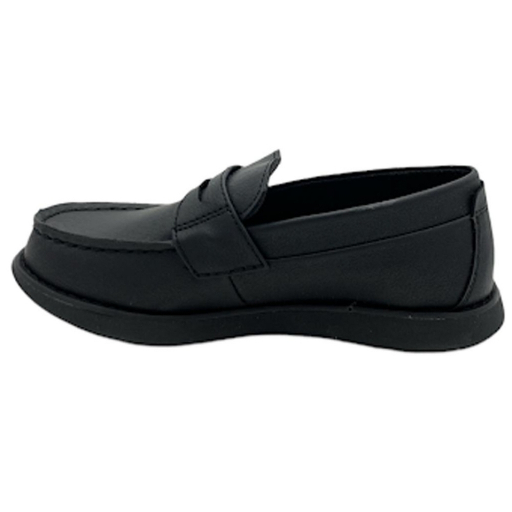 Kids Sperry Top-Sider Black Leather Loafers